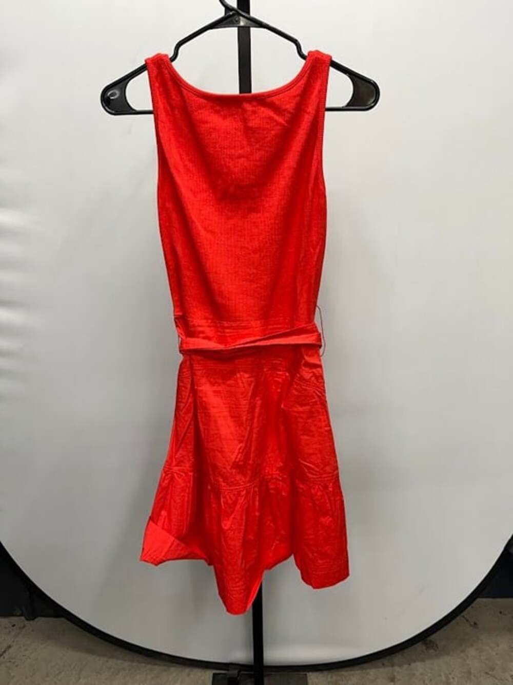 Tahari Scarlett Red Tie Sleeveless Cotton Midi Dress - Picture 5 of 5